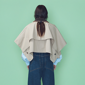 O-RING CONTRAST COLLAR TRENCH CAPE